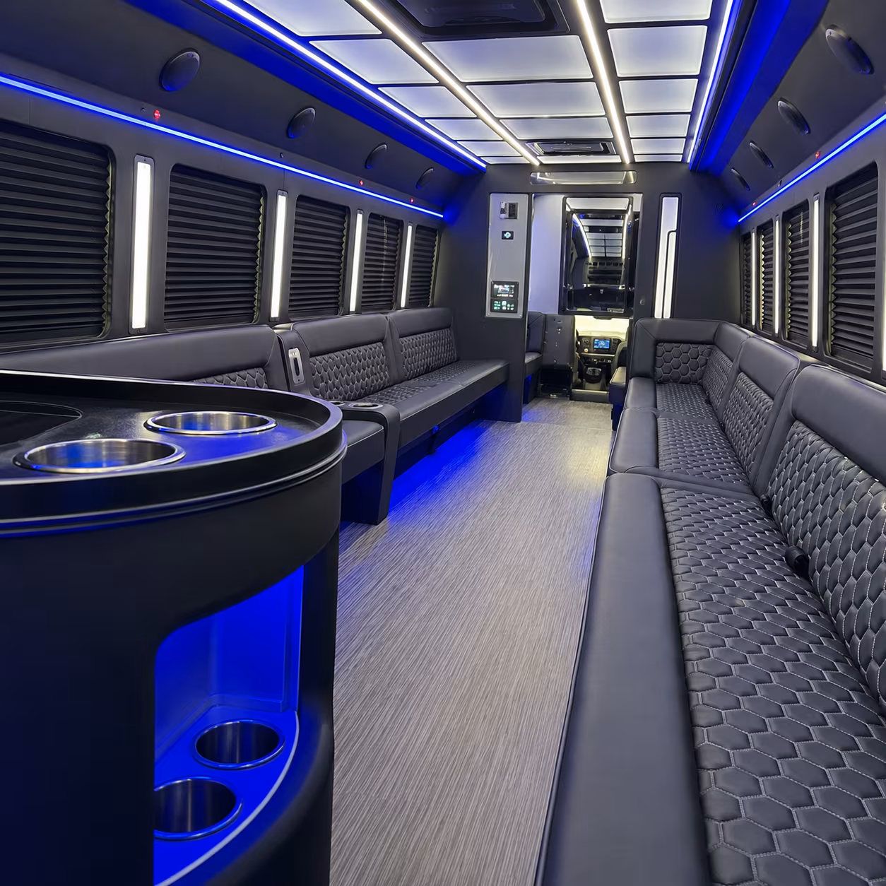 warwick party bus rental interior